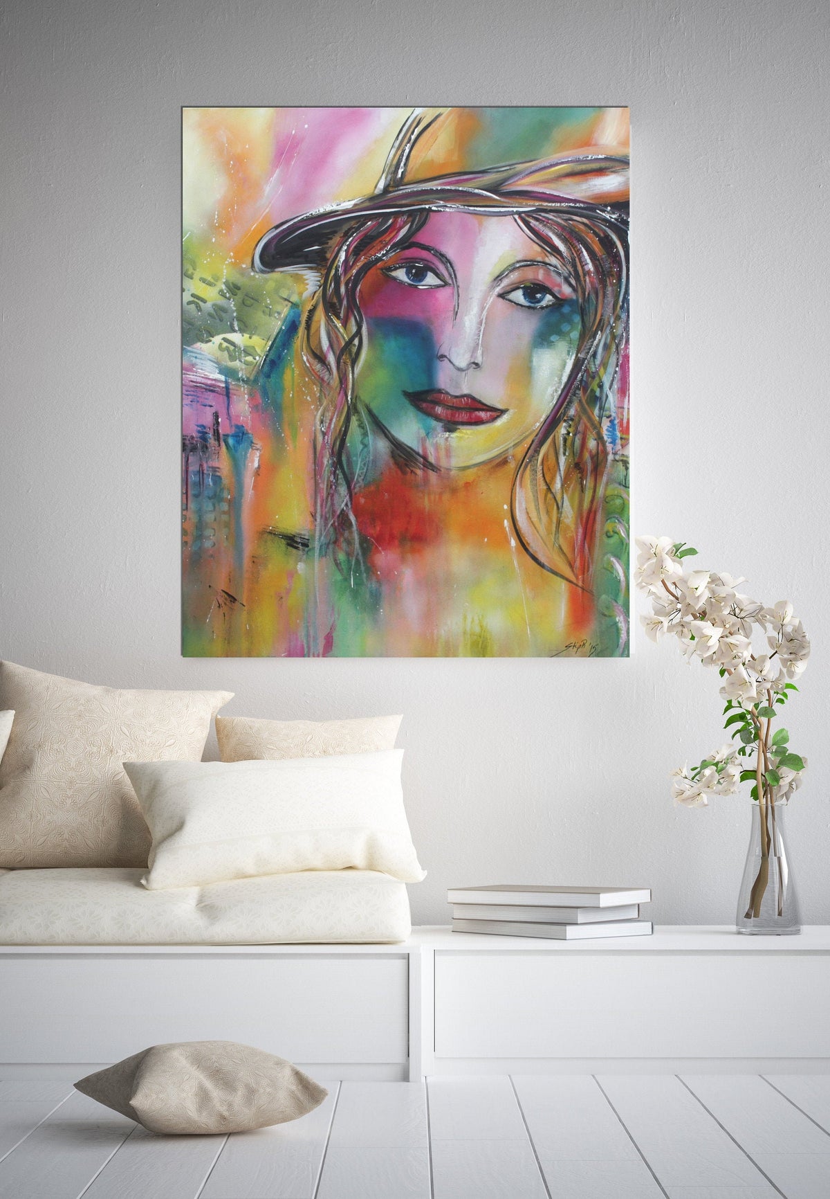 Original " Elle II " Acryl Mischtechnik 80x100cm UNIKAT Malerei ORIGINAL Modern Abstrakt Bild Acryl - Hochwertige handgemalte Kunst auf Leinwand.