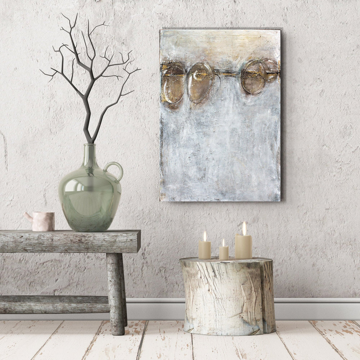 Handgemaltes Acrylbild vom Künstler auf Leinwand - "Light" - ein Unikat als Moderne Kunst Wanddeko Gemälde abstrakte Malerei und Original - Hochwertige handgemalte Kunst auf Leinwand.