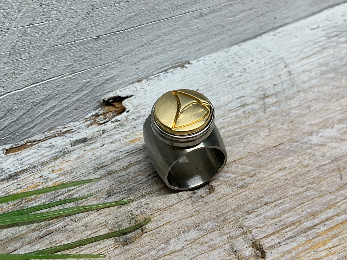 Bicolor Edelstahl Ring Gr. 17 / 18 mm – Gold Silber - Wechselbar