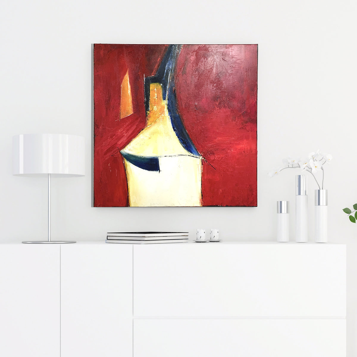 Handgemaltes Acrylbild vom Künstler auf Leinwand - "Trulli" - ein Unikat als Moderne Kunst Wanddeko Gemälde abstrakte Malerei und Original - Hochwertige handgemalte Kunst auf Leinwand.