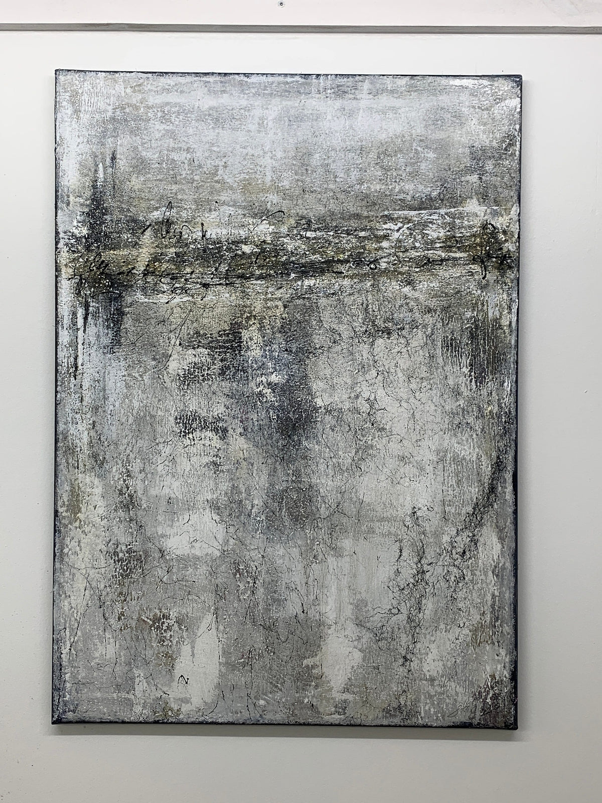 Handgemaltes Acrylbild vom Künstler auf Leinwand - "Verwoben" - ein Unikat als Moderne Kunst Wanddeko Gemälde abstrakte Malerei und Original - Hochwertige handgemalte Kunst auf Leinwand.