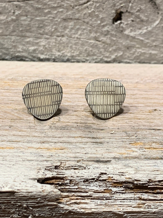 Edelstahl Ohrstecker Ornament – Handgemachte Ohrringe mit Perlmutt