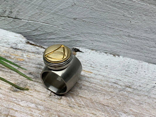 Bicolor Edelstahl Ring Gr. 17 / 18 mm – Gold Silber - Wechselbar