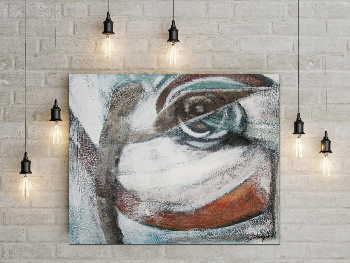 Handgemaltes Acrylbild vom Künstler auf Leinwand - "Einblicke" - ein Unikat als Modern Kunst Wanddeko Gemälde abstrakte Malerei und Original - Hochwertige handgemalte Kunst auf Leinwand.