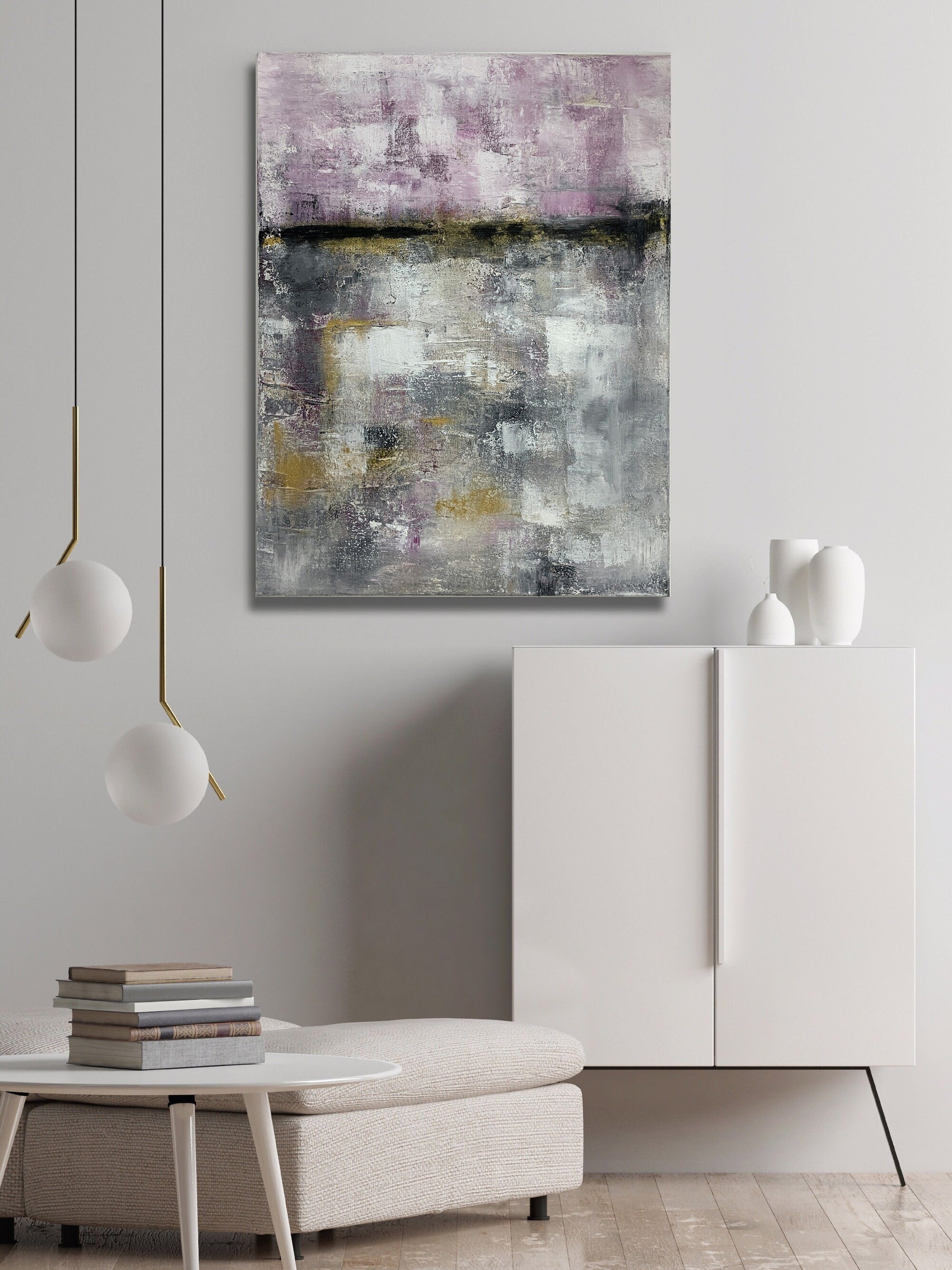 Handgemaltes Acrylbild vom Künstler auf Leinwand - "Rose" - ein Unikat als Moderne Kunst Wanddeko Gemälde abstrakte Malerei und Original - Hochwertige handgemalte Kunst auf Leinwand.